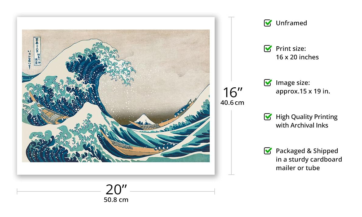 Amazon.co.jp: 神奈川沖浪裏 - 富嶽三十六景 - 浮世絵木版画 によって